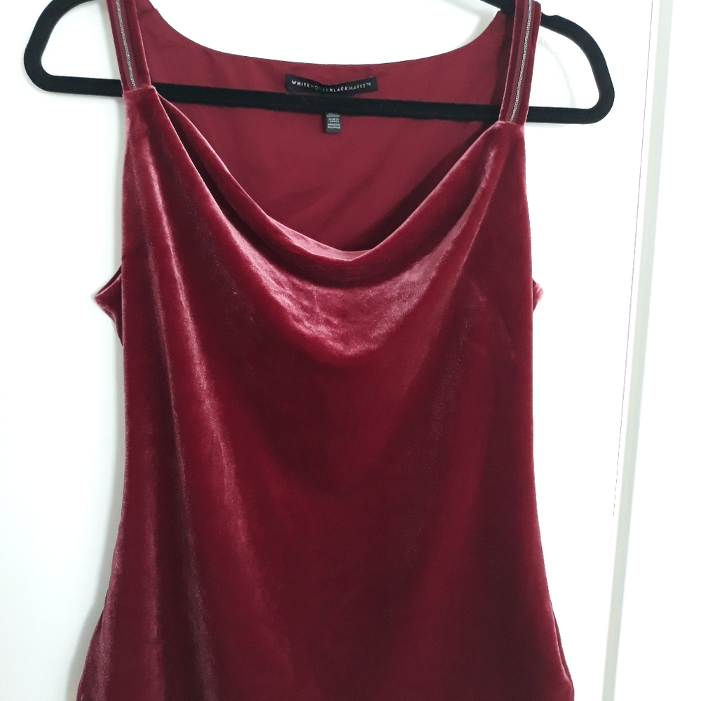 WHBM Stretch velvet camisole